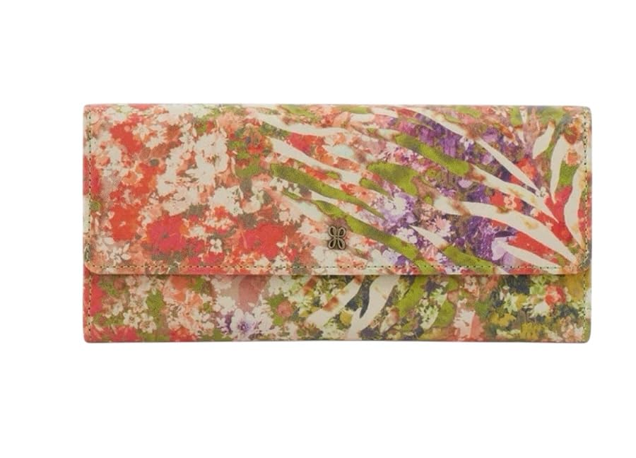 HOBO Womens Jill Large Trifold Wallet Tropic Print One Size
