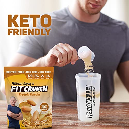 Fitcrunch Tri-Blend Whey Protein, Keto Friendly, Low Calories, High Protein, Gluten Free, Soy Free (18 Servings, Peanut Butter) #TOP3