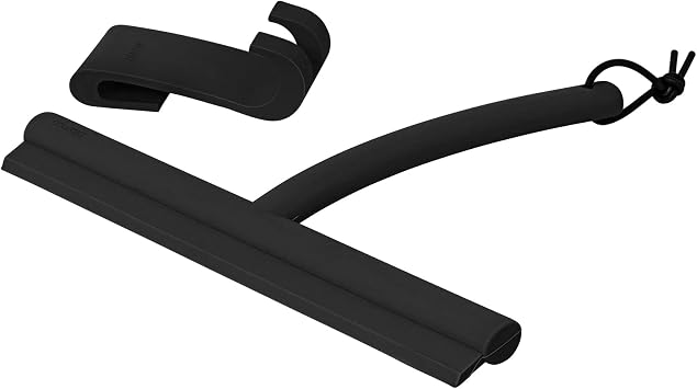 blomus VIPO Shower Squeegee with Holder, 24 cm Wide, Silicone Squeegee for Shower, Bathroom, Window Squeegee, Windscreen Squeegee, Black