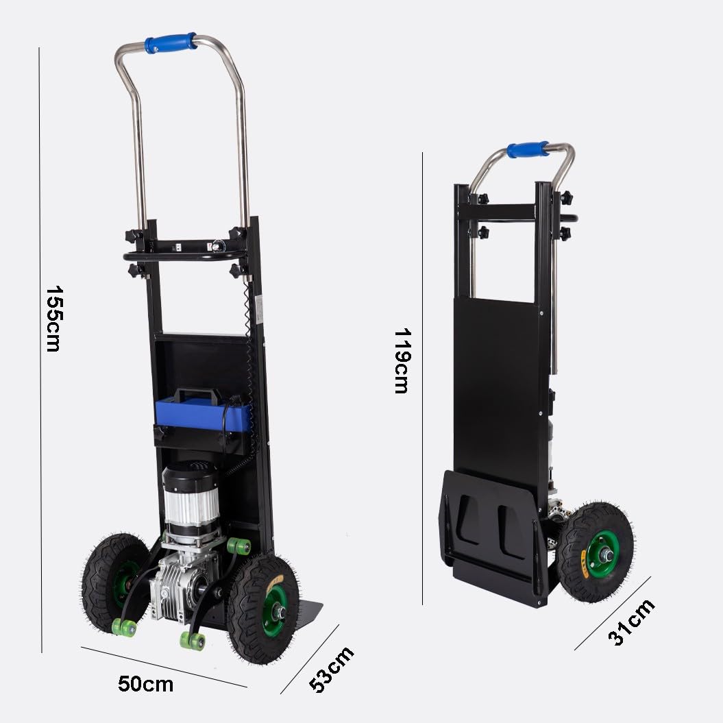 Mobile Tragbare Treppen,Elektrischer Treppensteiger,Trolley Einkaufstrolley,Einkaufswagen,Mit Einziehbarem Griff,Tragfähigkeit 250 Kg/551 Lbs Black