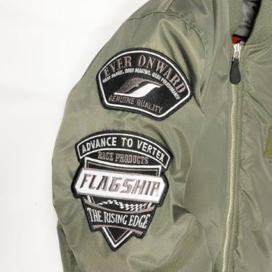 Flagship ブラック MA-1 ジャケット 新製品】アメリカンテイストな刺繍がアクセント！ フラッグ