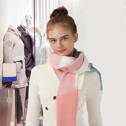 Clothirily Womens Winter Scarf - Fashion Plaid Scarf for Women Lightweight, Cashmere Feel Warm Soft Women Scarves, Long Blanket Scarf Shawl gifts for women, Pink Green Lattice - Thumbnail 7