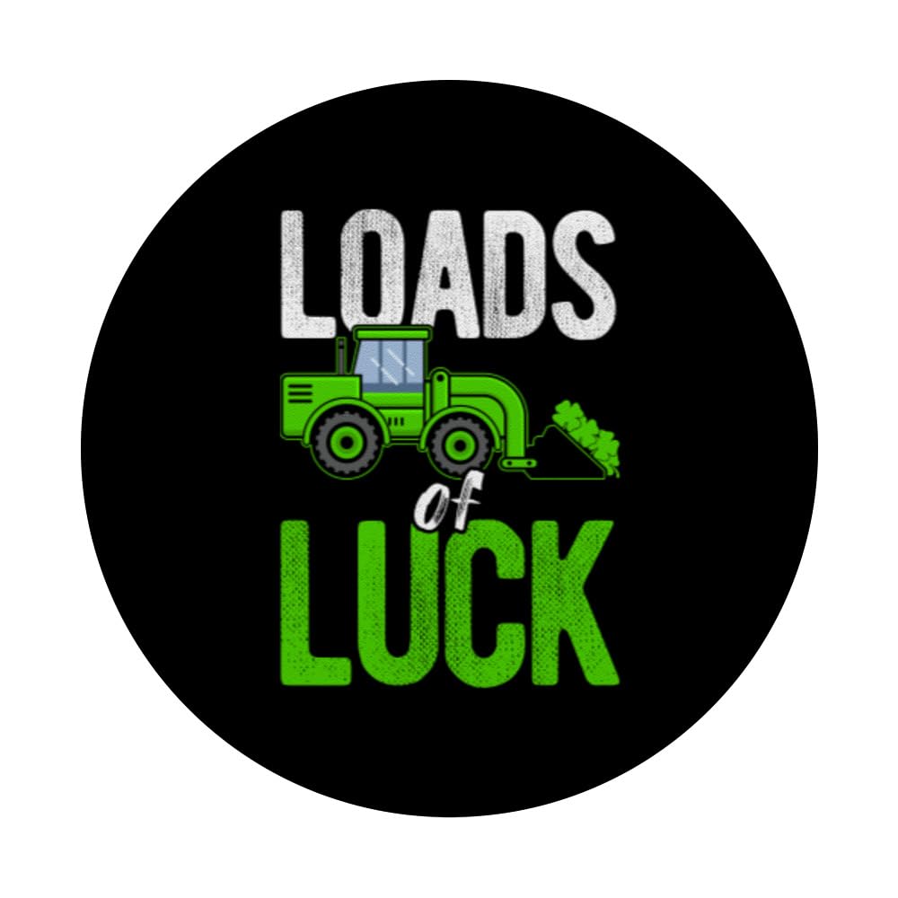 St Patricks Day Construction Car Loads of Luck Irish Boys PopSockets Swappable PopGrip, Black - Image 3