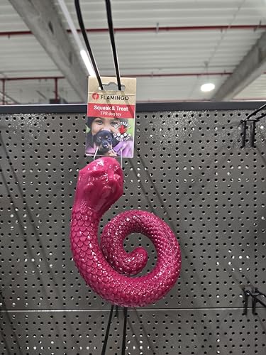 Flamingo Sneaky Snake – Snackspielzeug für Hunde – Bordeaux – 17 × 16,2 × 4,3 cm – Aus TPR mit Squeaker – Befüllbar für interaktives Spiel
