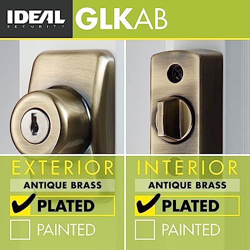 Ideal Security Deadbolt For Storm And Screen Doors, Antique Brass #TOP2