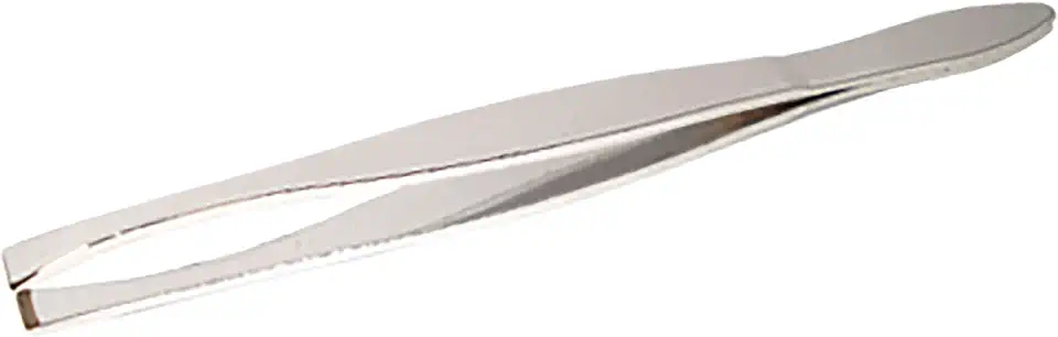 Pinça Aço Carbono, Ponta Reta, 590BT, Bonitta, Prata, 1 unidade