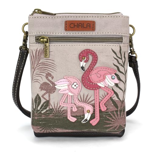 Image of CHALA Double Pocket Xbody Women RFID Protected Canvas Crossody Purse with Adjustable Strap | Double Pocket