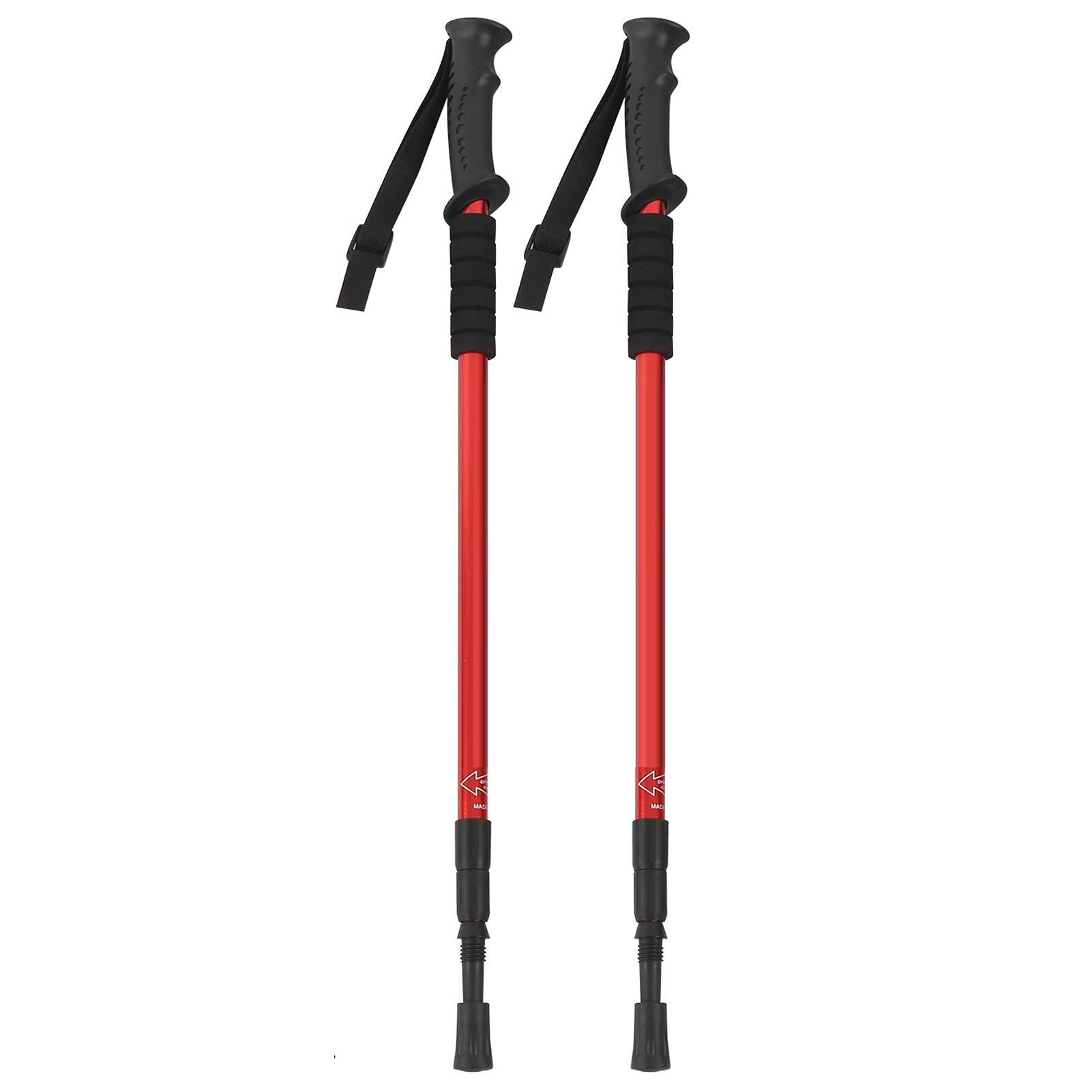 JEOZBM Bastones de Senderismo, Paquete de 2 Bastones de Senderismo O Bastones para Caminar, Bastones de Esquí Ligeros y Antichoque para Senderismo, Escalada, Camping, Esquí, Etc.(Rojo)