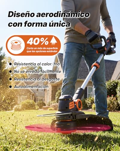 Miniatura 2 de Eventronic Bobina De Hilo Para Compatible Con Worx Cortabordes, Carrete Para Cortabordes Apto Para Worx, 3m Largo, Ø 1,65mm, Wa0010, Wa0004 16 Bobina 4 Cubierta