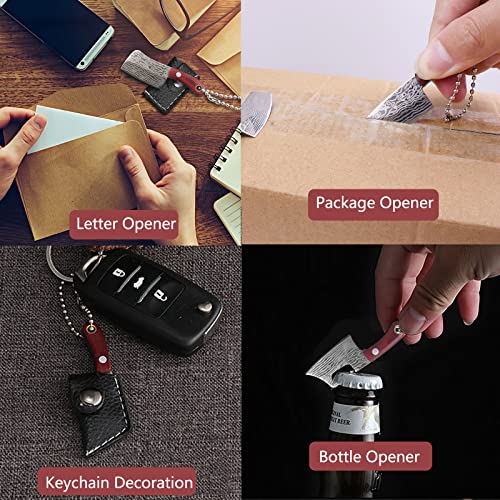 Ruksifg Damascus Mini Knife Set Chef Tiny Knife Set For Package Opener Box Cutter Bottle Opener- Set Of 6 #TOP3