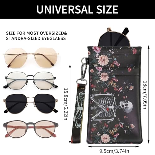 Image of Double Eyeglass Case Soft Dual Glasses Case for Women Men Travel Squeeze Top Sunglasses Cases Eyeglasses Pouch