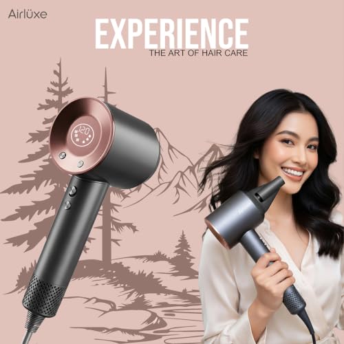 Image of Airluxe AirStorm BLDC Ionic Hair Dryer | 110,000 RPM High Speed Brushless Motor | Professional Hair Dryer for Women & Men | 9 Modes | Fast Drying | Frizz Control | 6 Amp household Plug