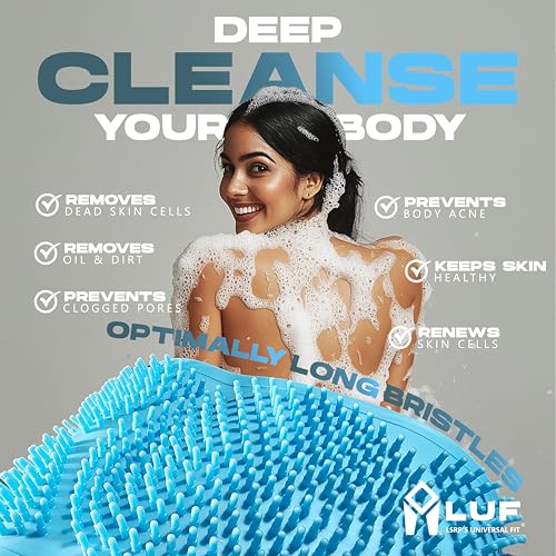 Image of Deep-Cleanse Back Scrubber for Bathing, inch100% Food Grade inch Silicone Body Scrubber for Men & Women | BPA Free (All Skins Friendly) - Dual Sided Exfoliating Design - All Age Groups - Anti Bacterial