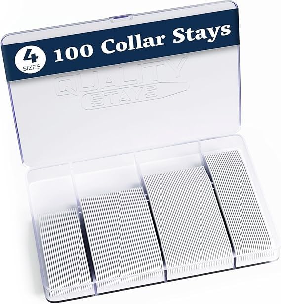 100 Plastic Collar Stays for Men's Dress...