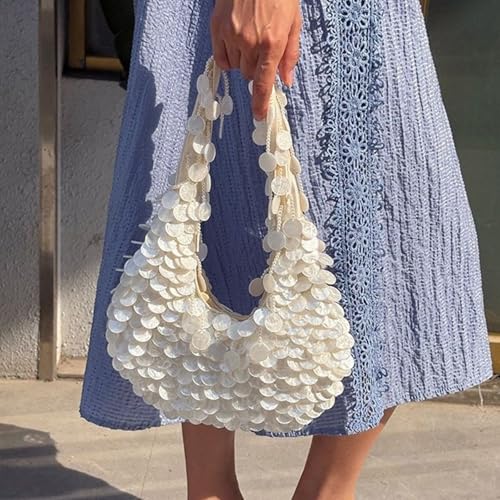 Bolso de hombro convertible y bolso de noche con cuentas de PVC para fiesta 2