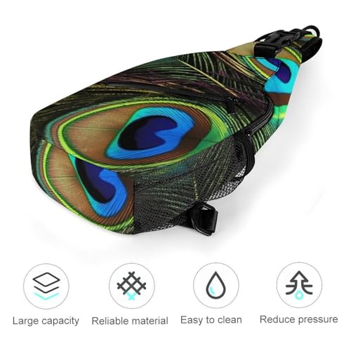 Bolso tipo bandolera con diseño de plumas para senderismo miniatura 5