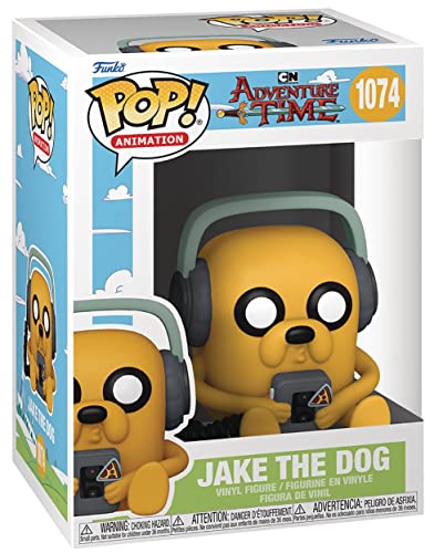 Adventure-Time-Figura-de-vinilo-de-Jake-con-Player-Pop-con-funda-protectora-de-caja-de-pop-compatible