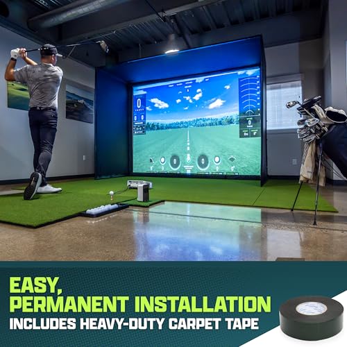 Image of GoSports Golf Simulator Turf - 15 mm Elite Golf Mat for Indoor Home Setups - 10, 12, or 15 ft