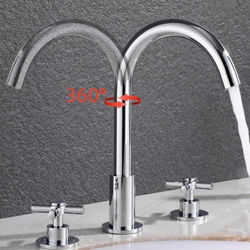 Robinet mitigeur de bain double levier avec douchette extractible pratique