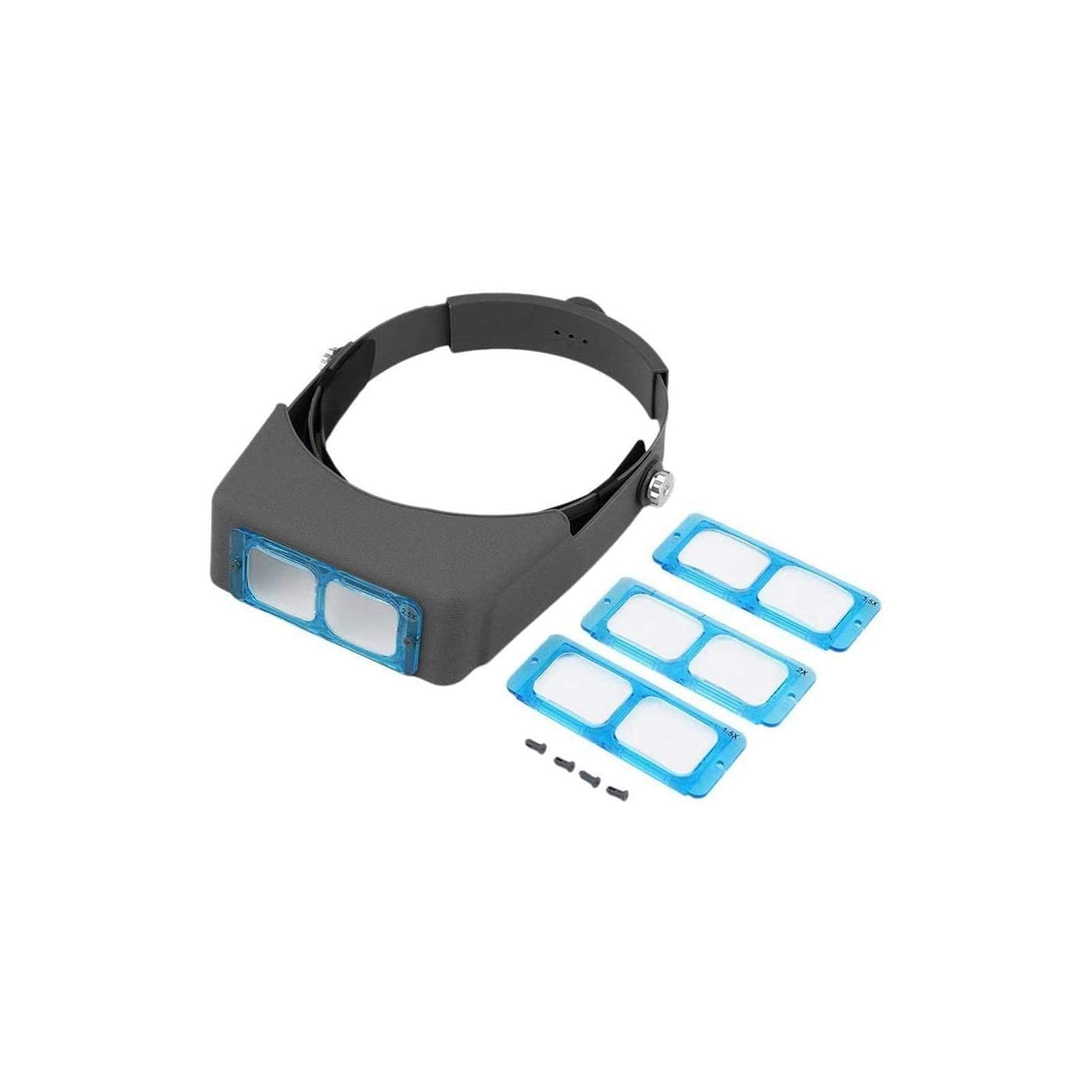 asdchZen Headband Magnifier,Head Mountlighted Magnifying Glasses,1Pcs Double Lens Head-Mounted Headband Reading Magnifier Head Wearing Magnifying Glass Loupe 4 Magnifications Glasses F