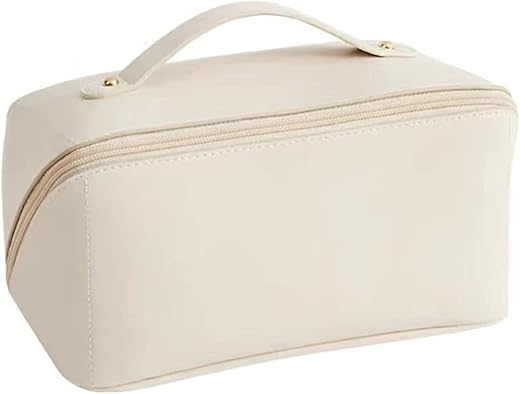 SHOPPOFOBIX Makeup Pouch,Large Capacity Cosmetic Travel Bag,Women's Makeup Travel Bag Portable Leather Cosmetics Bag,Makeu...