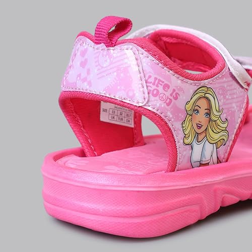 Image of Kidsville Official Barbie Printed Sandals For Kids Girls Anti-Skid Comfortable | Adjustable Double Strap Closure | Flexible & Lightweight Footwear for Baby