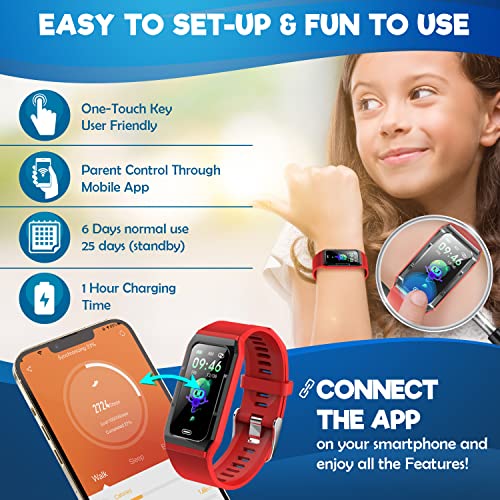 Inspiratek Kids Fitness Tracker For Girls And Boys Age 5-16 (5 Colors)- Waterproof Fitness Watch For Kids With Heart Rate Monitor thumb #3