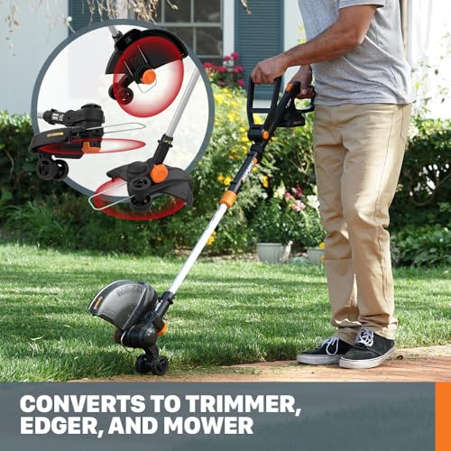 Image of Worx 3 in 1 Cordless String Trimmer /Lawn Edger /Mini Mower, 12 inch Electric Weed Wacker with Command Feed, 20V Weed Eater with 4.6 LBS, Batteries & Charger Not Included, WG170.9