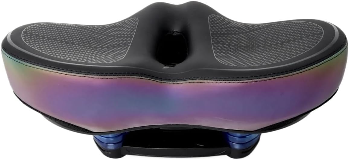 Oversized Bike Seat Wide Bicycle Saddle Novel Backrest Design Universal Fit Exercise Bike or Road Stationary Bike Seat Cushion(9920-Black)