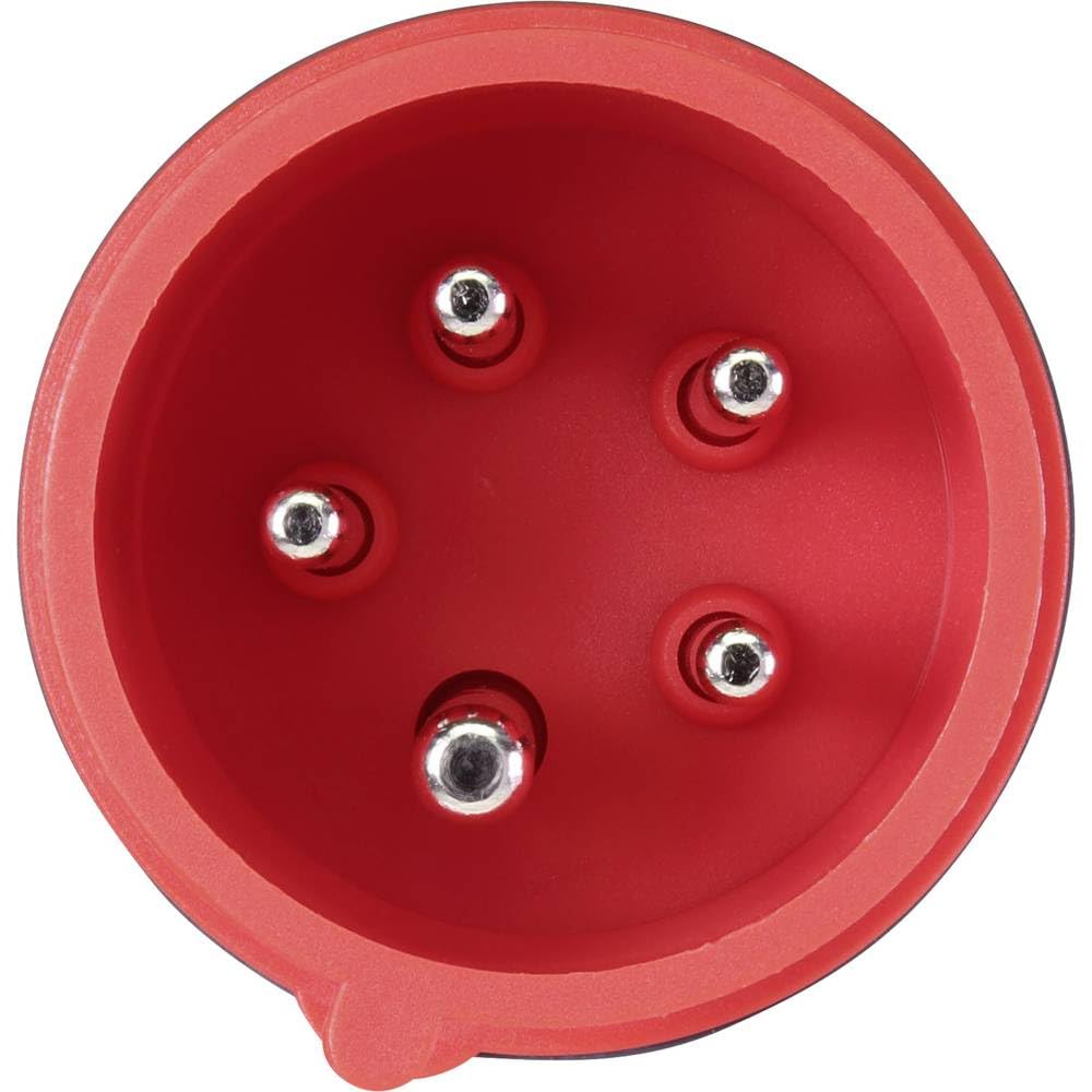 VOLTCRAFT VMA-3L 16 - Adaptador de medición (enchufe CEE, 16 A, 5 pines, hembra de 4 mm), color gris oscuro y rojo