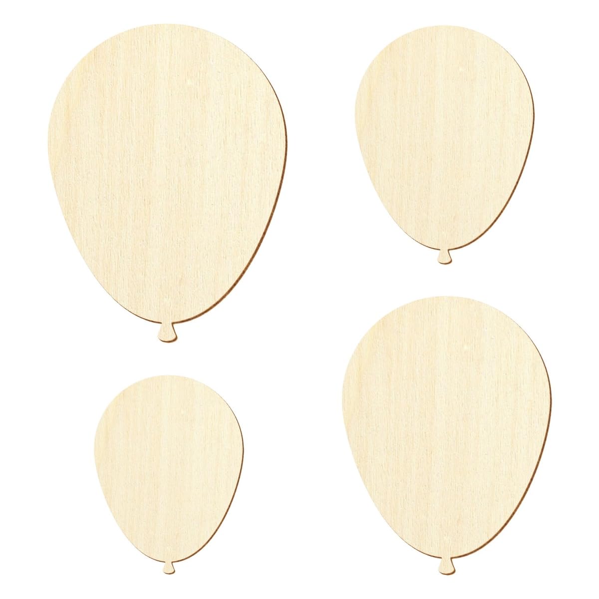 Holz Luftballon - Deko Basteln 3-50cm, Größe:8cm, Pack mit:100 Stück