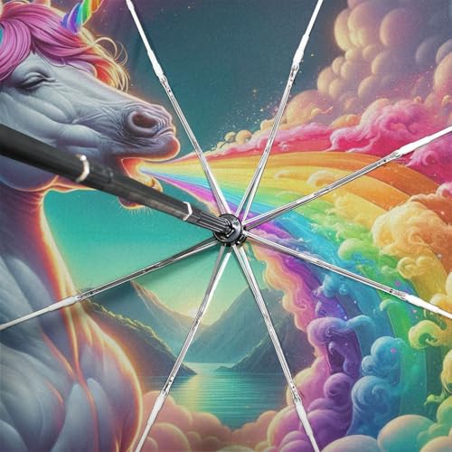 Parapluie automatique licorne arc-en-ciel compact GAIREG