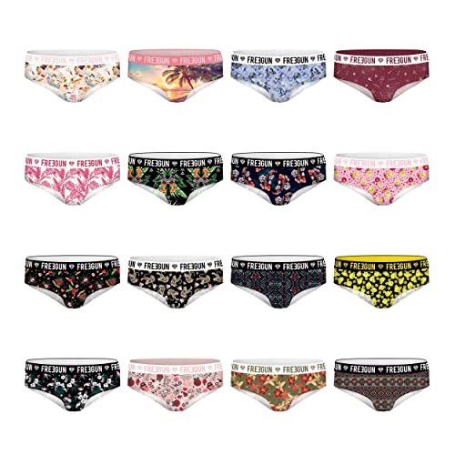 FREEGUN Pack Surprise Culotte Fille Microfibre, Modèle Aléatoirement Choisi (Lot de 3), Noir, Rose, Blanc, Multicolore, Taille 14/16 Ans