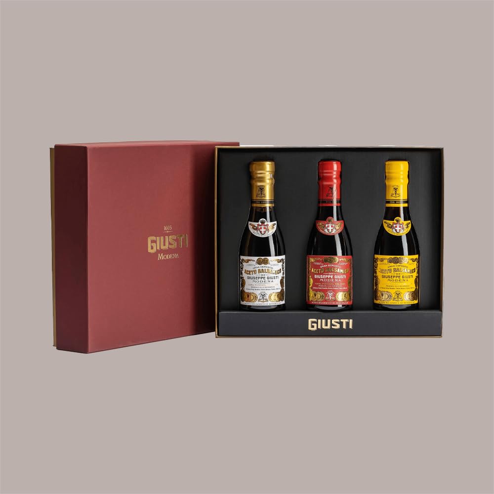 Cofanetto Scatola Regalo Elegante Tris 100 ml Medaglie D'Oro Aceto Giusti