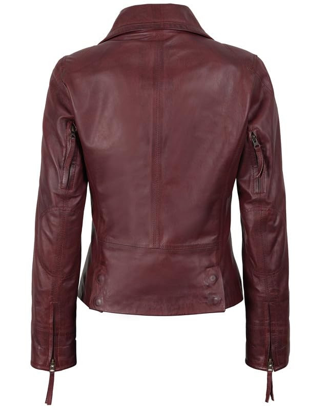 Image of Blingsoul Womens Real Leather Jacket - Asymmetrical Leather Jackets for Women
