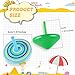 Aoriher Wood Spinning Tops for Kids, Colorful Wooden Gyroscopes Toy, Educational Kindergarten Toys, Rainbow Spin Tops for Games Party Favors Birthday Gifts(12 Pieces)