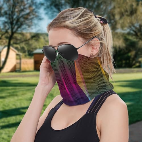 Striped Pattern Cooling Neck Gaiter Face Mask Lightweight Sun Protection Bandana Multifunctional Outdoor Headwear3