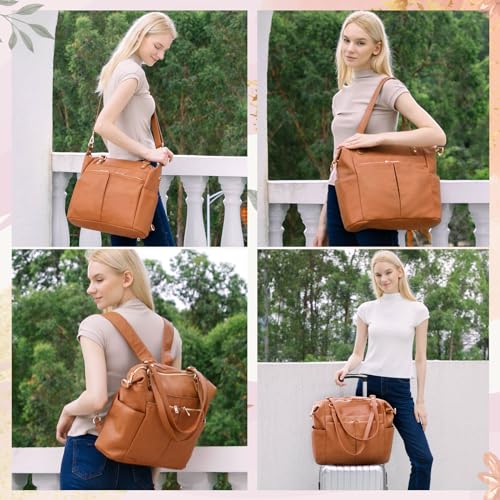 Mominside FA200332-2 Diaper Bag Tote, Leather Diaper Bag Backpack thumb #1