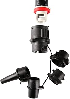 Jorzer Air Valve Adaptor Inflatable Boat Adaptor SUP Pump Converter Kayak Air Valve Attachment Boat Air Valve Adaptor Kit Paddle Board Accessory - Black