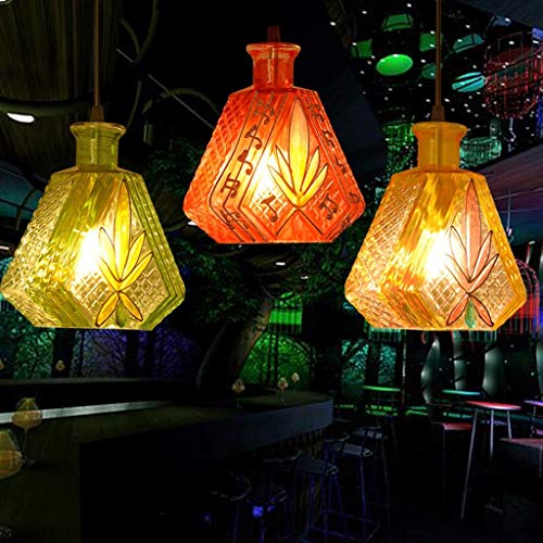 Barra creativa bar personalidad de ocio iluminada con lámpara retro de hierro 4