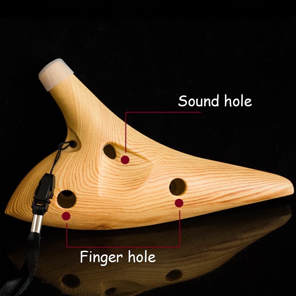 Ocarina De Résine De Grain De Bois De Tonalité AC Alto 12 Trous, Les Débutants Créatifs De La Modélisation sous-Marine Apprennent À Jouer d'un Instrument À Vent, Cadeau Exquis