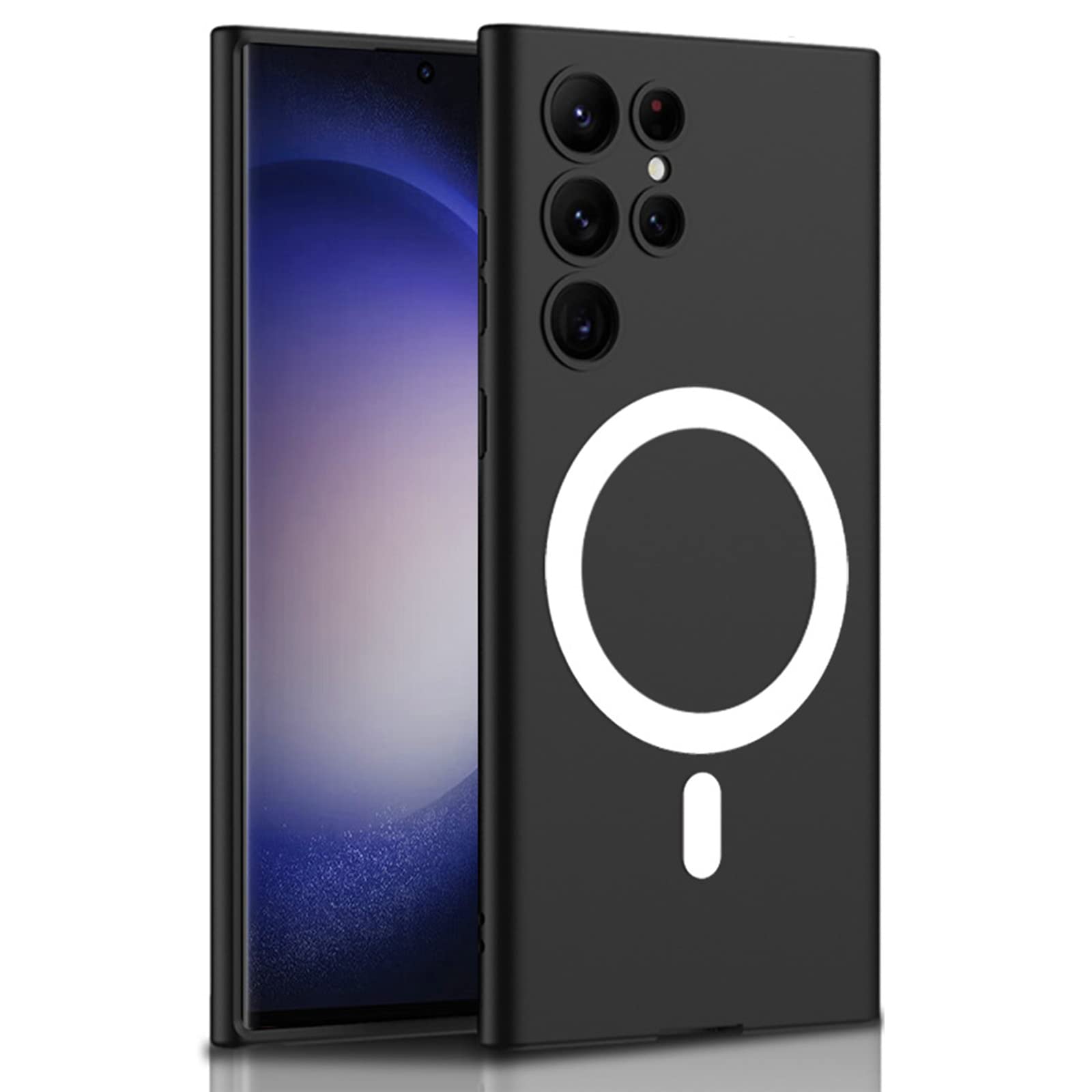 YQODSZ for Samsung Galaxy S23 Ultra Case Magnetic, Compatible with Magsafe Charging Shockproof Flexible TPU Bumper Case Slim Protective Phone Case for Galaxy S23 Ultra - Black