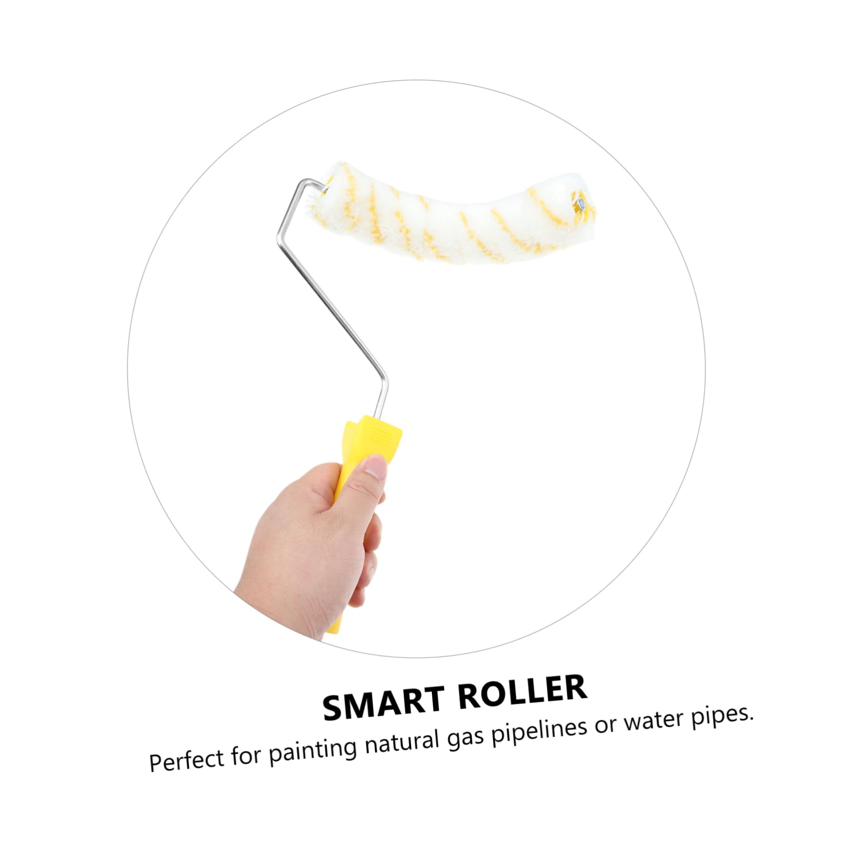 2St Rohrbürste rundbürste autopinsel Farbauftragbürste Malwerkzeug für Rohre Malerwerkzeug für Rohre Glanzwalze Walzenfarbe Malerrolle Arc-Malwalze Walzenbürste Plastik Yellow DOITOOL