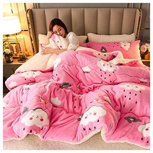FUYY Edredón Doble Cachemira Edredón De Invierno Núcleo De Cachemira Lana Otoño E Invierno Grueso Cálido Regalo Edredón Edredón De Invierno Cama Doble,B-180 x 200 cm 3kg Cover
