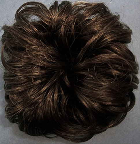 LACEY 3 inch Pony Fastener Hair Scrunchie - 36 Chestnut Brown with 10% Gray
