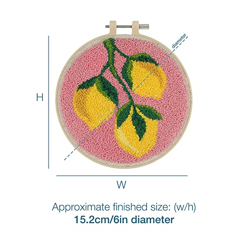 Trimits Embroidery Punch Needle Hoop Kit, Lemons, 15.2cm 6”, 15.2cm\ 6” - Image 4