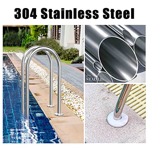 Escalera para piscina con pasamanos y 3 peldaños antideslizantes miniatura 2