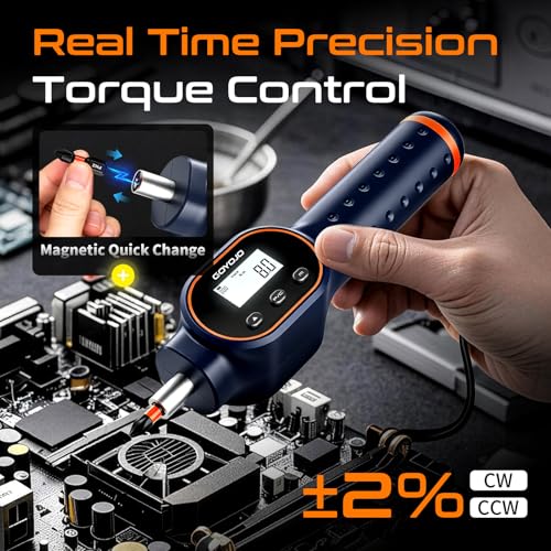 Image of GOYOJO Digital Torque Screwdriver 1.77-17.7 in.lb / 0.2-2 Nm, 1 /4 Adjustable Inch Pound Torque Wrench Screwdriver Set with Strong Magnetic Bits,999 Data, for Gunsmithing, Electronics and Mounting