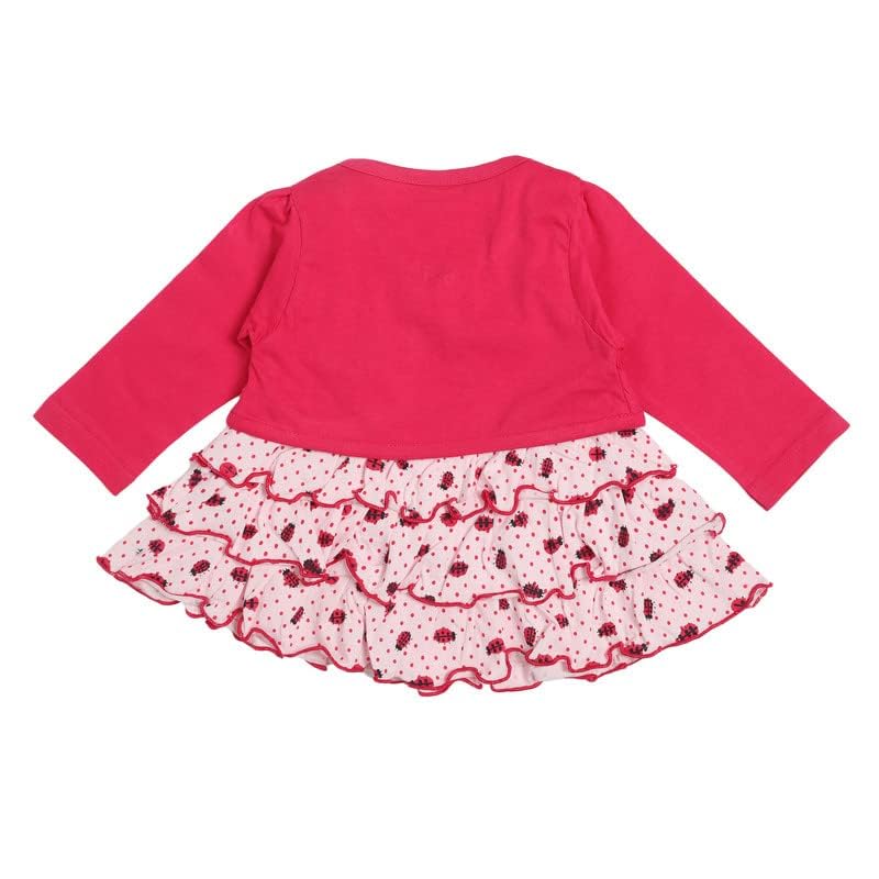 Image of NammaBaby Premium Baby Girls Full Sleeves Frock with Pant Baby Girl's Cotton Frock with Leggings, Frill Frock - Pack of 1
