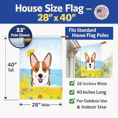 Drapeau Corgi résistant Caroline's Treasures BB2122CHF anti-déchirure pour façade de maison - 5